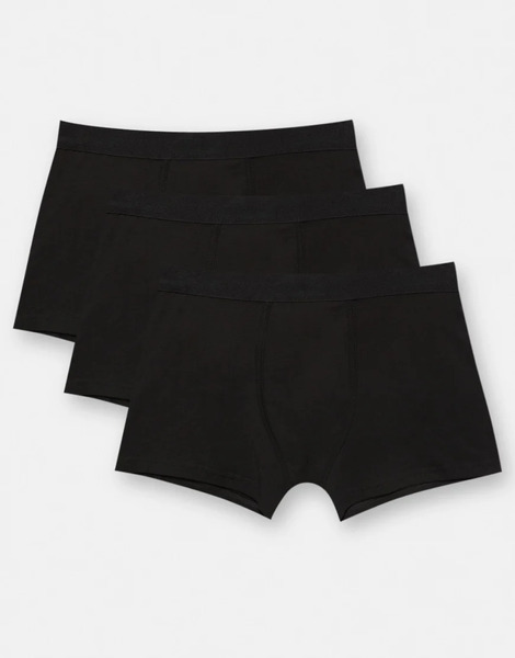  Pull & Bear Pack Of 3 Black Stwd Boxers In Black 
