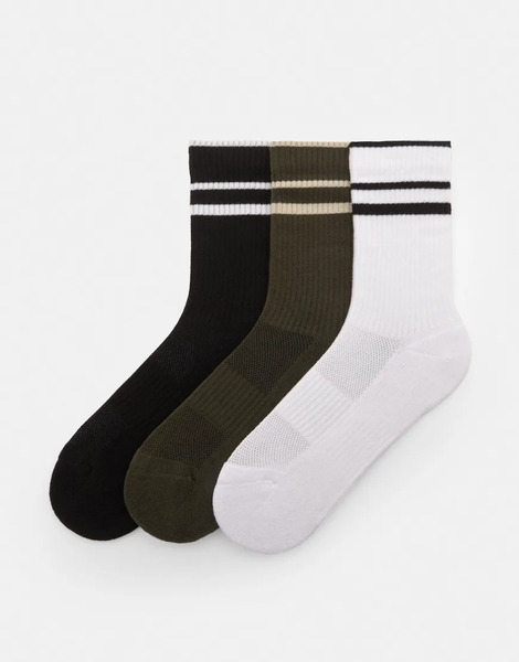 Pull & Bear Pack Of 3 Long Socks In Others Multi 
