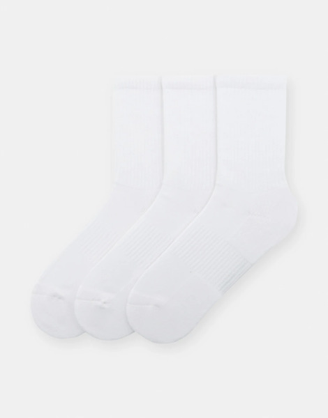  Pull & Bear Pack Of 3 Pairs Of Socks In White 