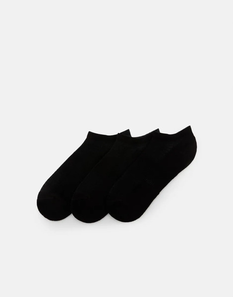  Pull & Bear 3 Pack Of Short Socks In Black 