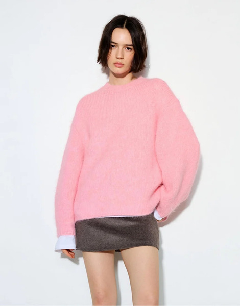  Pull & Bear Pink Round Neck Jumper In Pink 