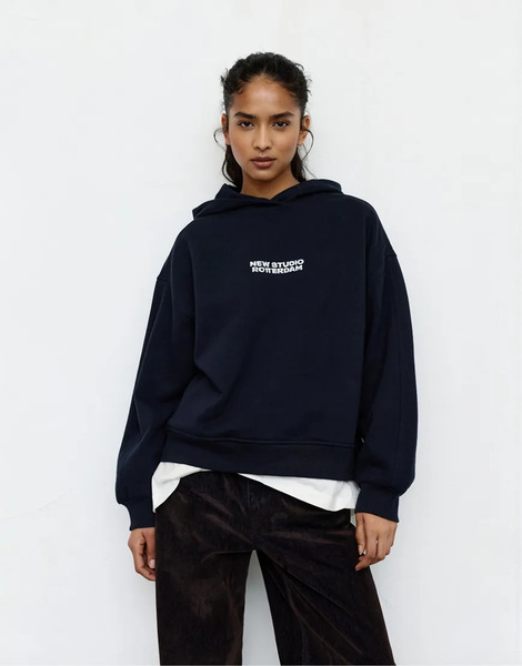 Pull & Bear Project 03 Hoodie In Navy 