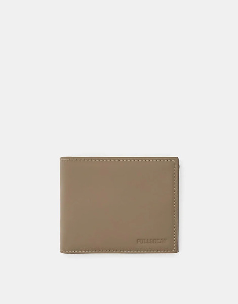  Pull & Bear Rubberised Wallet In Brown 