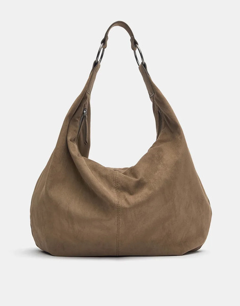  Pull & Bear Shopper Bag In Taupe Multi 