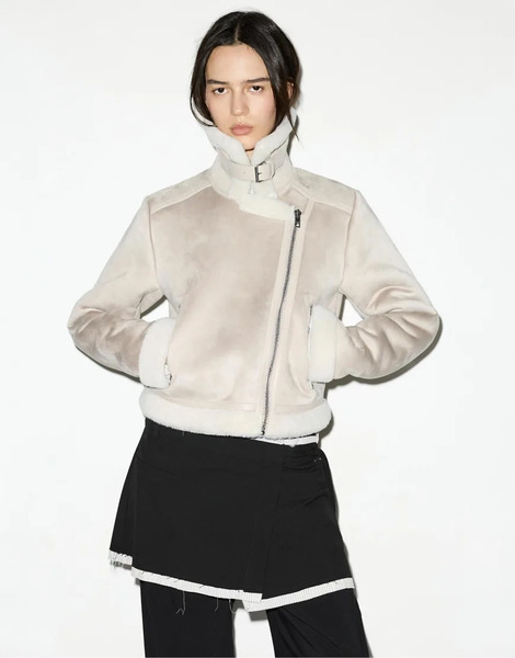  Pull & Bear Short Double Faced Jacket In Beige Neutral 