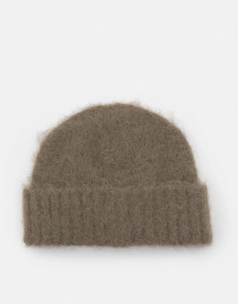  Pull & Bear Short Knitted Beanie In Camel Neutral 