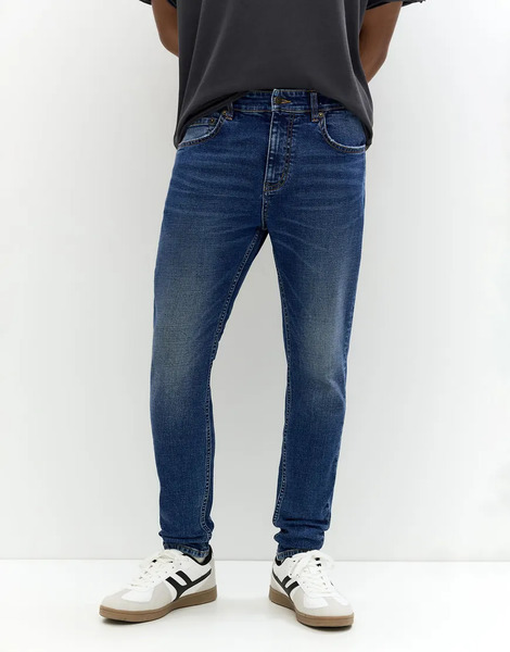  Pull & Bear Skinny Jeans In Dark Blue 
