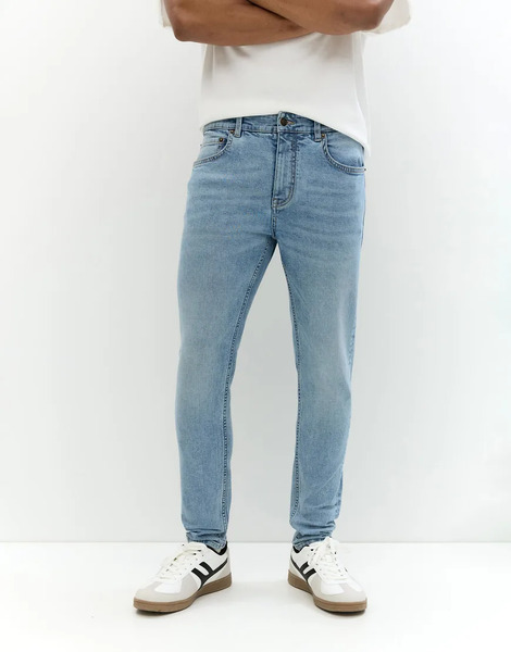  Pull & Bear Skinny Jeans In Pale Indigo Blue 