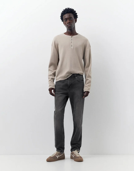  Pull & Bear Slim Fit Jeans In Faded Black Grey 