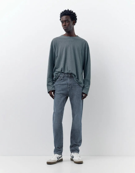  Pull & Bear Slim Fit Jeans In Pastel Blue 