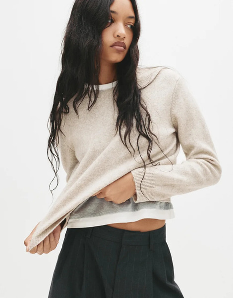  Pull & Bear Soft Touch Jumper In Beige Brown 