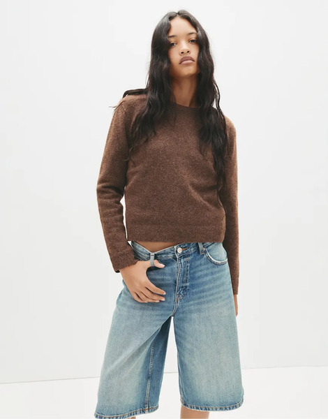  Pull & Bear Soft Touch Jumper In Brown 