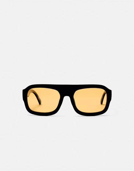  Pull & Bear Square Sunglasses In Black 