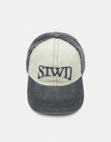  Pull & Bear Stwd Cap In Faded Black Grey 