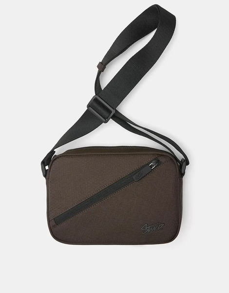  Pull & Bear Stwd Cossbody Bag In Brown 