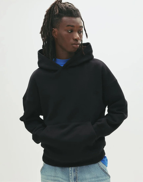  Pull & Bear Stwd Hoodie In Black 