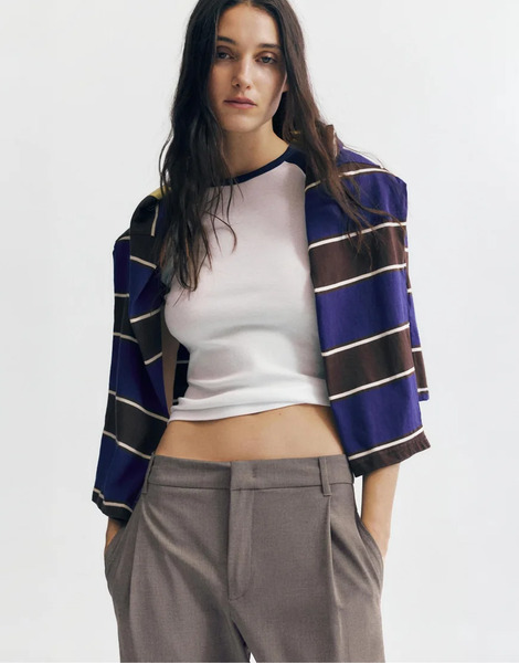  Pull & Bear Tailored Darted Pants In Taupe Grey 
