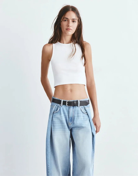  Pull & Bear Tank Top In White 