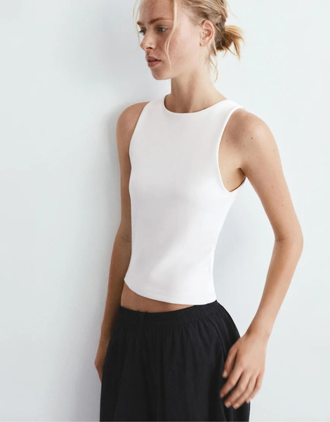  Pull & Bear Tank Top With Modal In Beige Neutral 