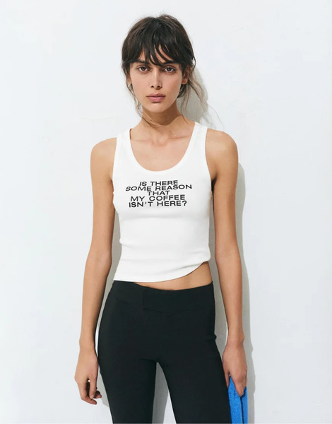  Pull & Bear The Devil Wears Prada Tank Top In Ice White 