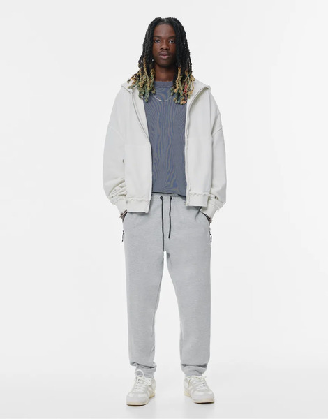  Pull & Bear Tracksuit Jogger Trousers In Grey Marl 