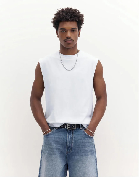 Pull & Bear Vest Top In Off White 
