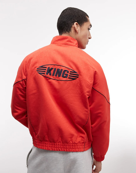  Puma King Short Lined Jacket In Red 