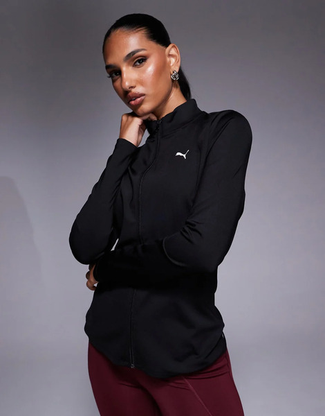  Puma Strong Full Zip Top In Black 