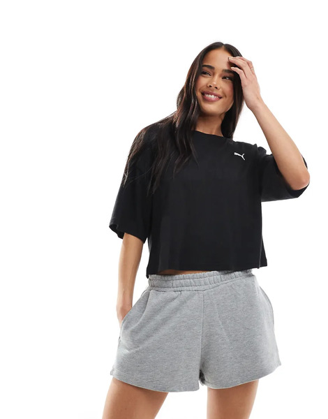  Puma Wardrobe Ess Oversized T Shirt In Black 