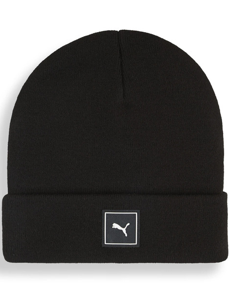  Puma Wardrobe Essentials High Crown Beanie In Puma Black 
