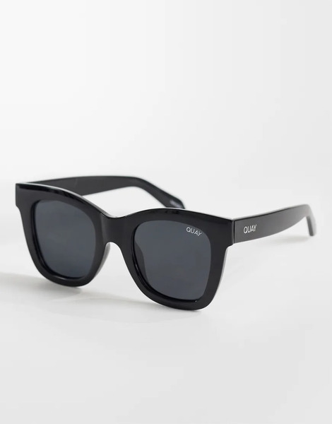  Quay After Hours Square Sunglasses In Black 