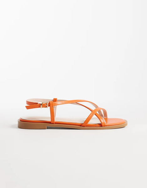  Raid Aluna Flat Sandals In Orange 