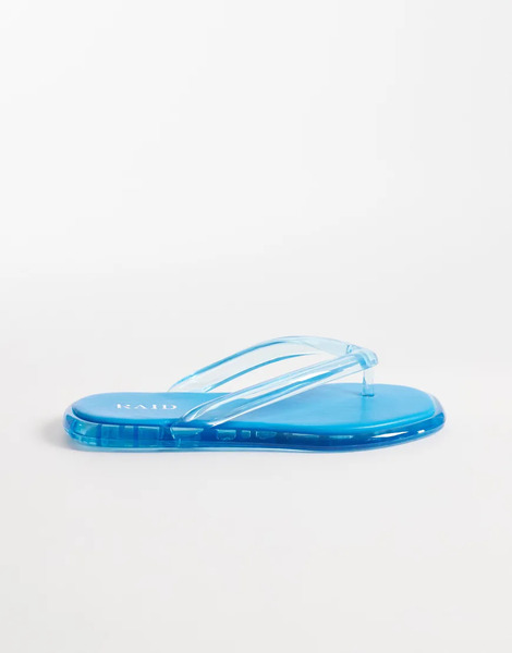  Raid Aziel Jelly Flip Flops In Blue 