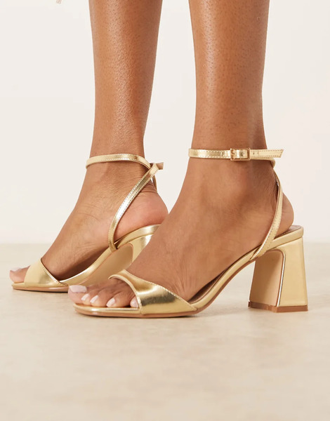  Raid Cora Block Heeled Sandals In Gold 