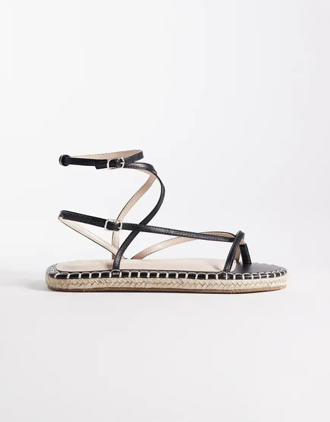  Raid Danita Espadrille Flat Sandals In Black 