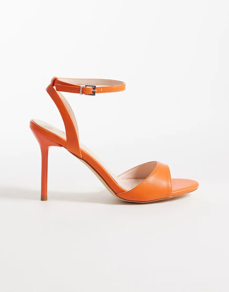 Raid Lynna Barely There Heeled Sandals In Orange 