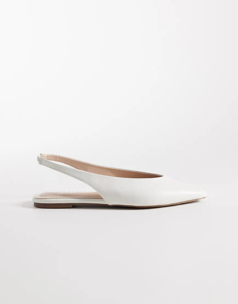  Raid Piella Slingback Flat Shoes In White 