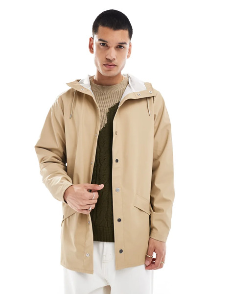  Rains 12010 Waterproof Short Jacket In Sand Neutral 