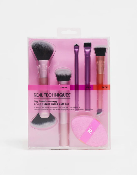  Real Techniques Big Blends Energy Brush & Puff Set Neutral 
