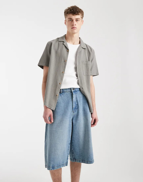  Redefined Rebel Evan Denim Baggy Shorts In Light Blue 