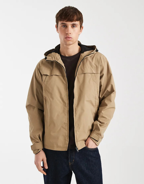  Redefined Rebel Rory Boxy Fit Hooded Jacket In Beige Neutral 