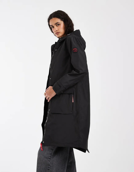  Regatta Cath Kidston Longer Length Jacket In Black Hackney Rose 