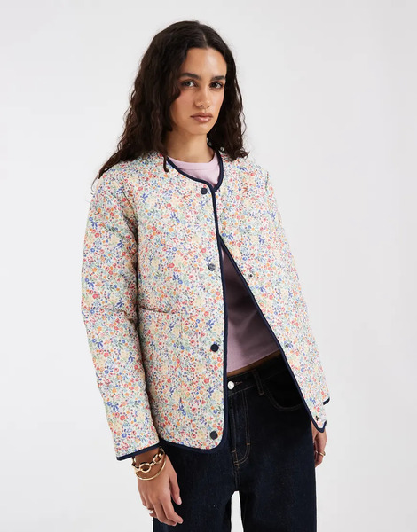  Regatta Cath Kidston Quilted Jacket In Cream Harmony Ditsy Neutral 