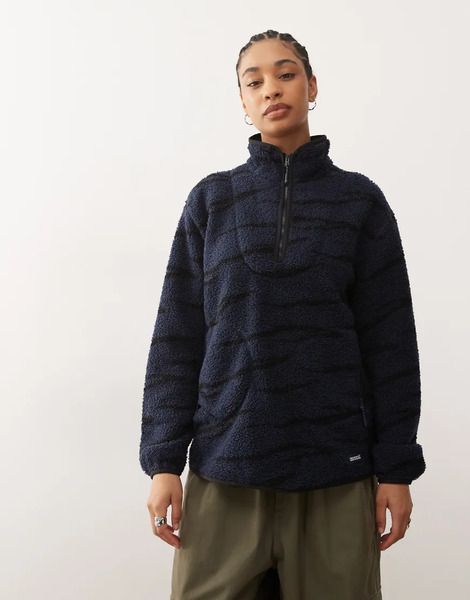  Regatta Frankie Borg Half Zip Fleece In Blue Navy 