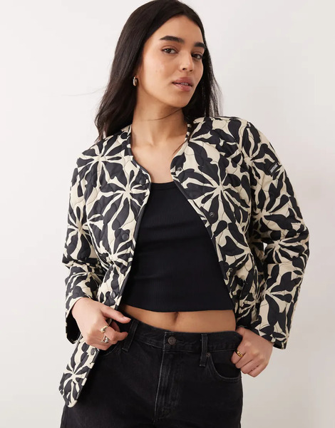  Regatta Mira Quilted Jacket In Abstract Floral Neutral 
