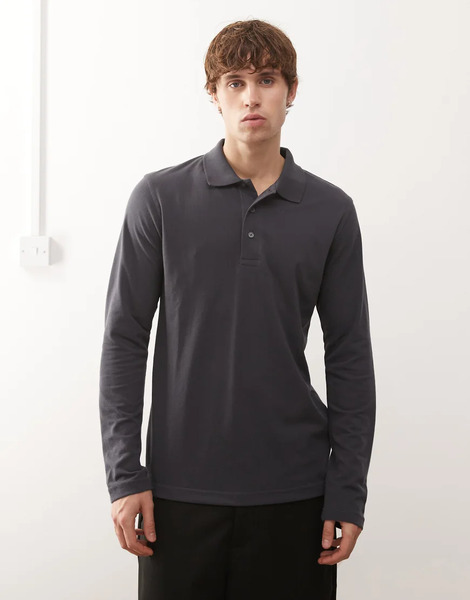  Regatta Pro 65/35 Long Sleeve Polo Top In Grey 