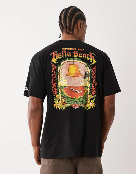  Rip Curl Bells Pro Print T Shirt In Black 