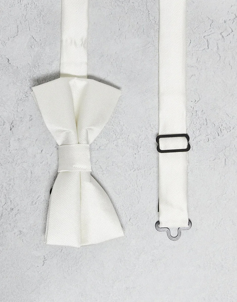  River Island Neutral Bow Tie In White 