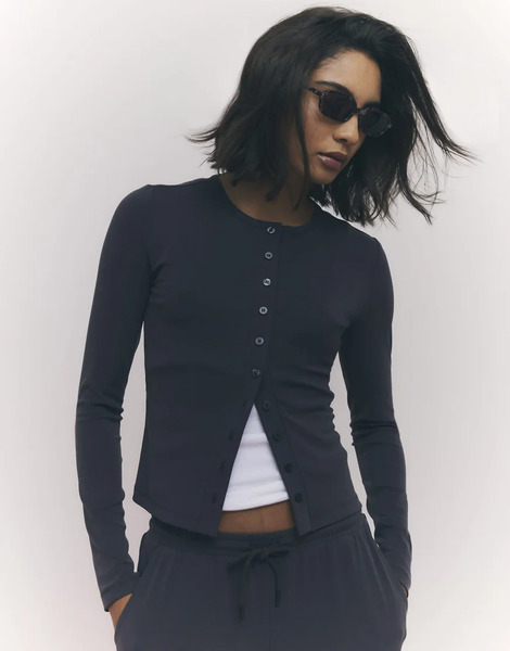  River Island Soft Touch Cardigan In Grey 