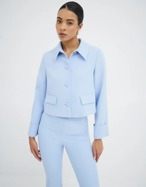  River Island Structured 60s Jacket In Light Blue 